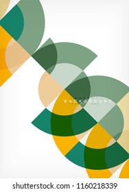 Minimal circle abstract background design, multicolored template for business or technology presentation or web brochure cover layout, wallpaper. Vector illustration