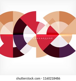 Minimal circle abstract background design, multicolored template for business or technology presentation or web brochure cover layout, wallpaper. Vector illustration