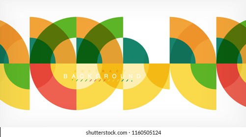 Minimal circle abstract background design, multicolored template for business or technology presentation or web brochure cover layout, wallpaper. Vector illustration