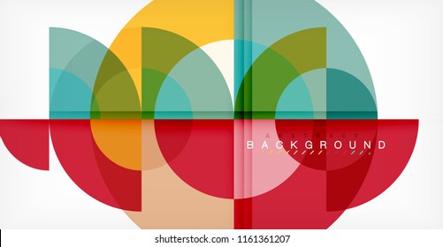 Diseño de fondo abstracto de círculo mínimo, plantilla multicolor para presentación de negocios o tecnología o diseño de portada de folletos web, fondo de pantalla. Ilustración del vector