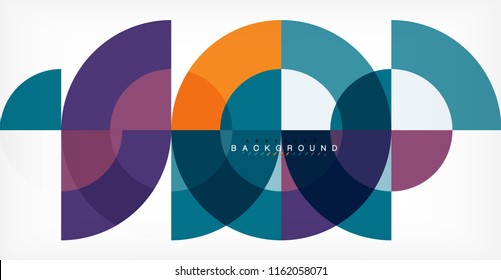 Minimal circle abstract background design, multicolored template for business or technology presentation or web brochure cover layout, wallpaper. Vector illustration