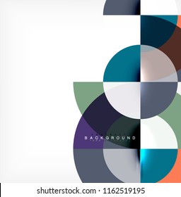 Minimal circle abstract background design, multicolored template for business or technology presentation or web brochure cover layout, wallpaper. Vector illustration