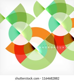 Minimal circle abstract background design, multicolored template for business or technology presentation or web brochure cover layout, wallpaper. Vector illustration