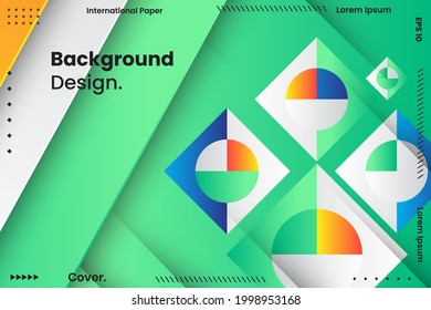 Minimal circle abstract background design, multicolored template for copybook brochures and school books. Notebook paper. Brochure, book, magazine template.