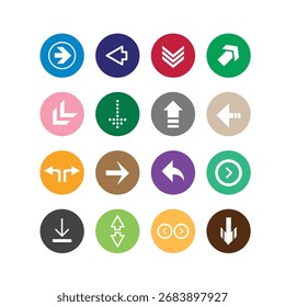 Red de iconos de vectores de Web de flechas circulares mínimas