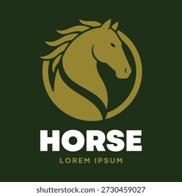 Diseño de logotipo de caballo de círculo mínimo