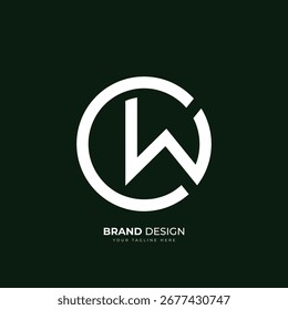 Diseño de logotipo de monograma CW WC con forma de círculo mínimo para la marca del mercado de valores y la identidad corporativa.