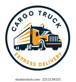 Minimal circle truck cargo logistic automotive logo	