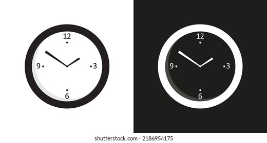 Minimal circle wall clock icon design vector template. Time alarm deadline business symbol illustration.	