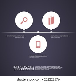 Minimal Circular Infographic Design with Text and Icons. Eps 10 Vector Illustration