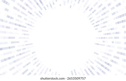 Minimal circular radial lines forming data pattern background in light violet color. Abstract science and technology concept, vector illustration.