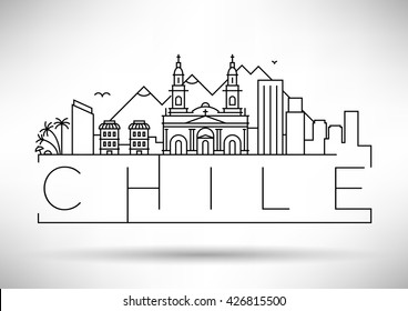 Minimal City Linear Skyline with Typographic Design