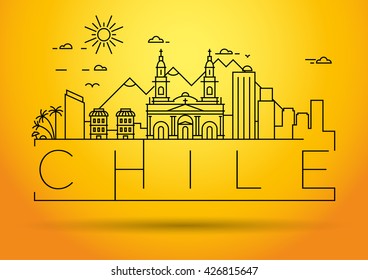 Minimal City Linear Skyline with Typographic Design