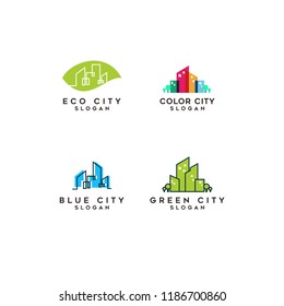 minimal city logo icon designs vector