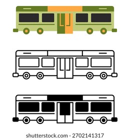 Minimal city public bus flat vector illustration