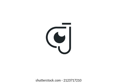 Minimal CJ Letter Camera Logo 