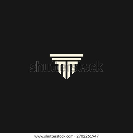 Minimal Classical Column Logo – Law, Architecture, and Justice Icon flat vector design.