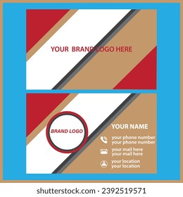 Minimal clean Abstract triangle stripe shape design business card Template.
