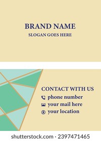 Minimal clean Abstract triangle stripe shape design business card Template.