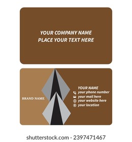 Minimal clean Abstract triangle stripe shape design business card Template.