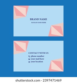 Minimal clean Abstract triangle stripe shape design business card Template.