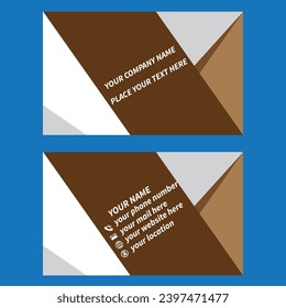 Minimal clean Abstract triangle stripe shape design business card Template.