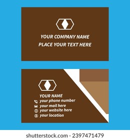 Minimal clean Abstract triangle stripe shape design business card Template.