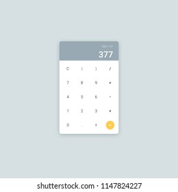 Minimal clean calculator app page window vector template. Flat material design calculator UI for web and mobile apps.