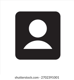 Icono de contacto mínimo y limpio diseñado en un estilo plano moderno. Presenta una silueta de usuario simple con Elementos de comunicación, perfecto para Sitios web, App móviles, tarjetas de visita, Asistencia al cliente inter