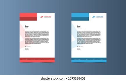 Minimal and Clean Corporate Colorful and Modern Business letter head templates Design and Pro Vector Illustration