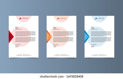 Minimal and Clean Corporate Colorful and Modern Business letter head templates Design and Pro Vector Illustration