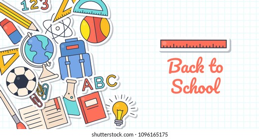 minimal clean design for back to school in the format of stickers