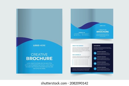 Minimal clean geometric design of 4-page Gradient color template for brochure, flyer, magazine, catalog or company report. A4 size,4 pages business company profile brochure design, Corporate