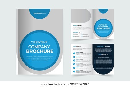 Minimal clean geometric design of 4-page Gradient color template for brochure, flyer, magazine, catalog or company report. A4 size,4 pages business company profile brochure design, Corporate