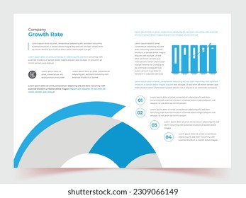 Minimal and clean geometric design blue color template for brochure, A4 Brochure Template, annual report,two Color, modern brochure design