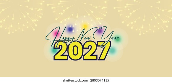 Minimal and clean Happy New Year 2027 background with elegant gold typography. Perfect for modern branding, invitations, and premium design projects.
