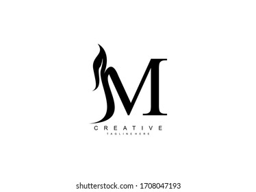 Diseño de logotipo de monograma M de letra limpia mínima