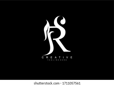 Minimal Clean Letter RS Monogram Logotype Design