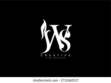 Letra minima limpia WS Monograma Diseño de Logotipo