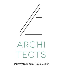 Minimal Clean Logo For Architecture Business. Modern Vector House Line Concept Logo, Architects Firm.