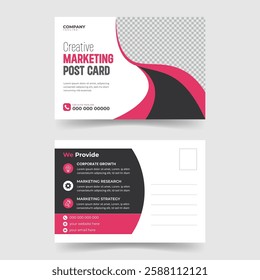 Minimal and Clean Postcard Design Layout
