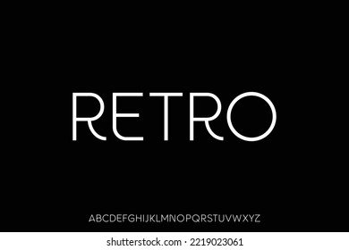 Minimal and clean sans serif retro line font vector