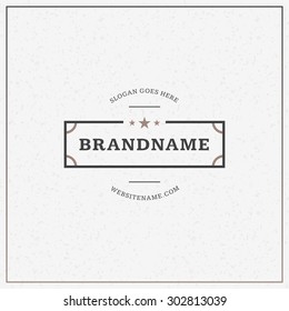 Minimal and Clean Vintage Hipster Logotype Template