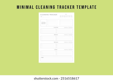 Minimal Cleaning Tracker Template | Simple and Efficient Home Organization