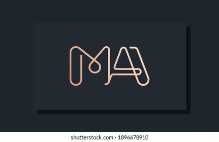 Minimal clip initial letter MA logo. This logo inspiration from clip typeface.It will be suitable for which company or brand name start those initial.