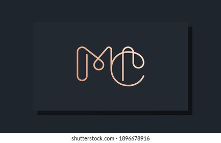 Letras iniciales mínimas del clip logotipo MC. Este logotipo se inspira en el tipo de clip.Será adecuado para qué empresa o marca inician esos iniciales.