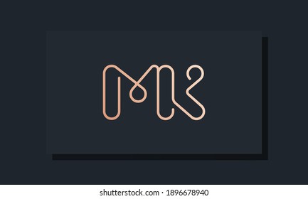 Letra mínima inicial del clip logotipo MK. Este logotipo se inspira en el tipo de clip.Será adecuado para qué empresa o marca inician esos iniciales.