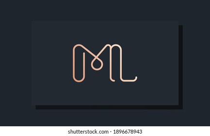Minimal clip initial letter ML logo. This logo inspiration from clip typeface.It will be suitable for which company or brand name start those initial.