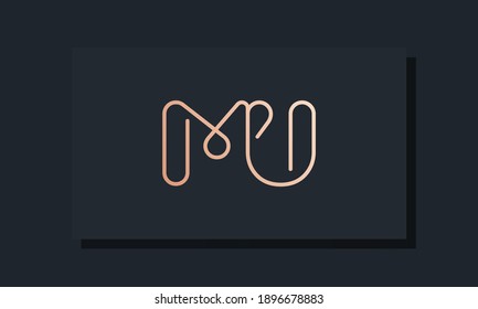 Minimal clip initial letter MU logo. This logo inspiration from clip typeface.It will be suitable for which company or brand name start those initial.