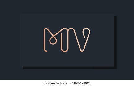 Logo de la letra mínima inicial del clip MV. Este logotipo se inspira en el tipo de clip.Será adecuado para qué empresa o marca inician esos iniciales.